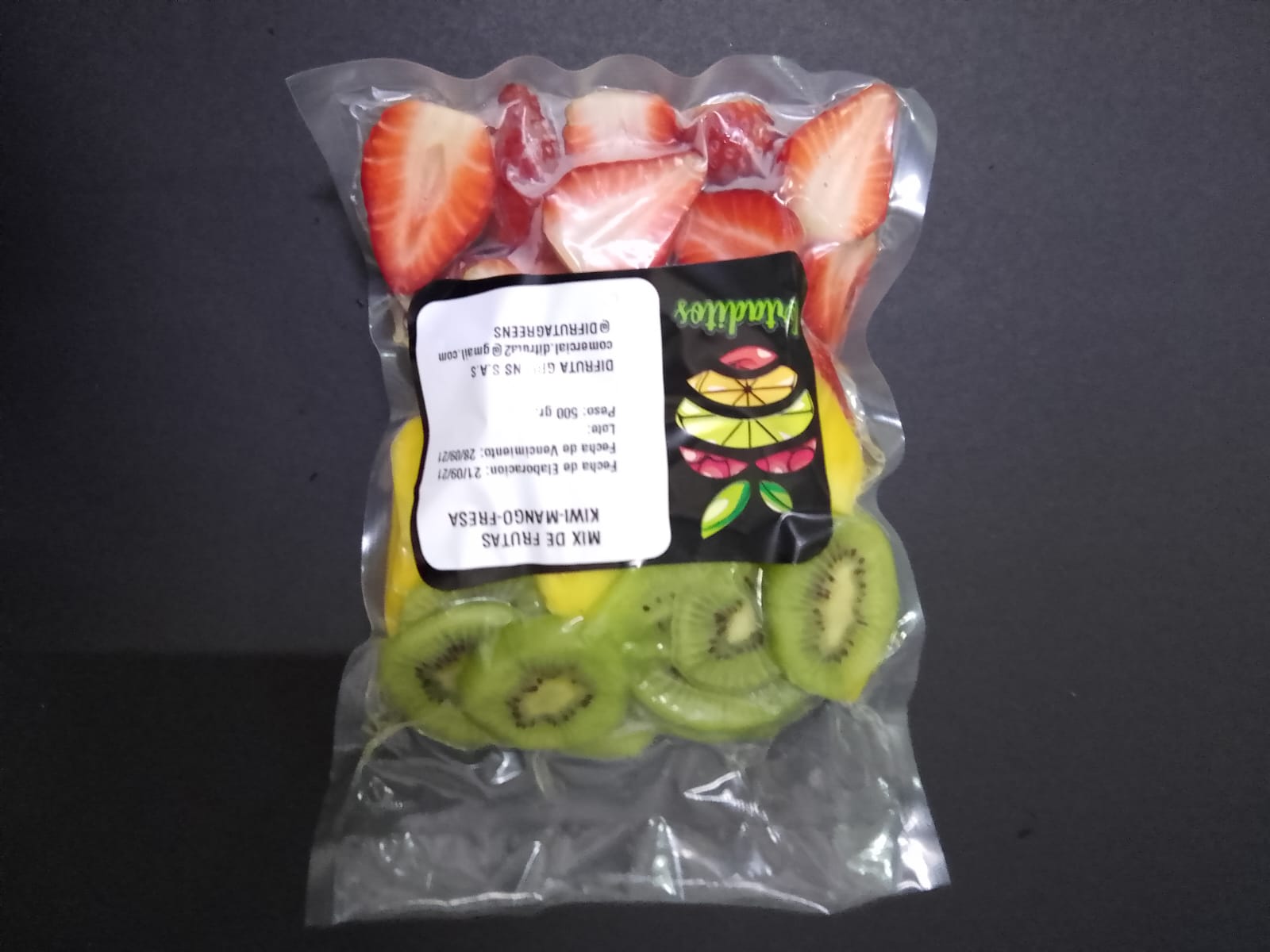 MIX DE FRUTAS KIWI-MANGO-FRESAS X 500 GRS